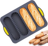 Baguette Bakvorm - Broodvorm Siliconen - Thuis Bakken - Non-stick 4-ruits - 32x24x2.4 cm