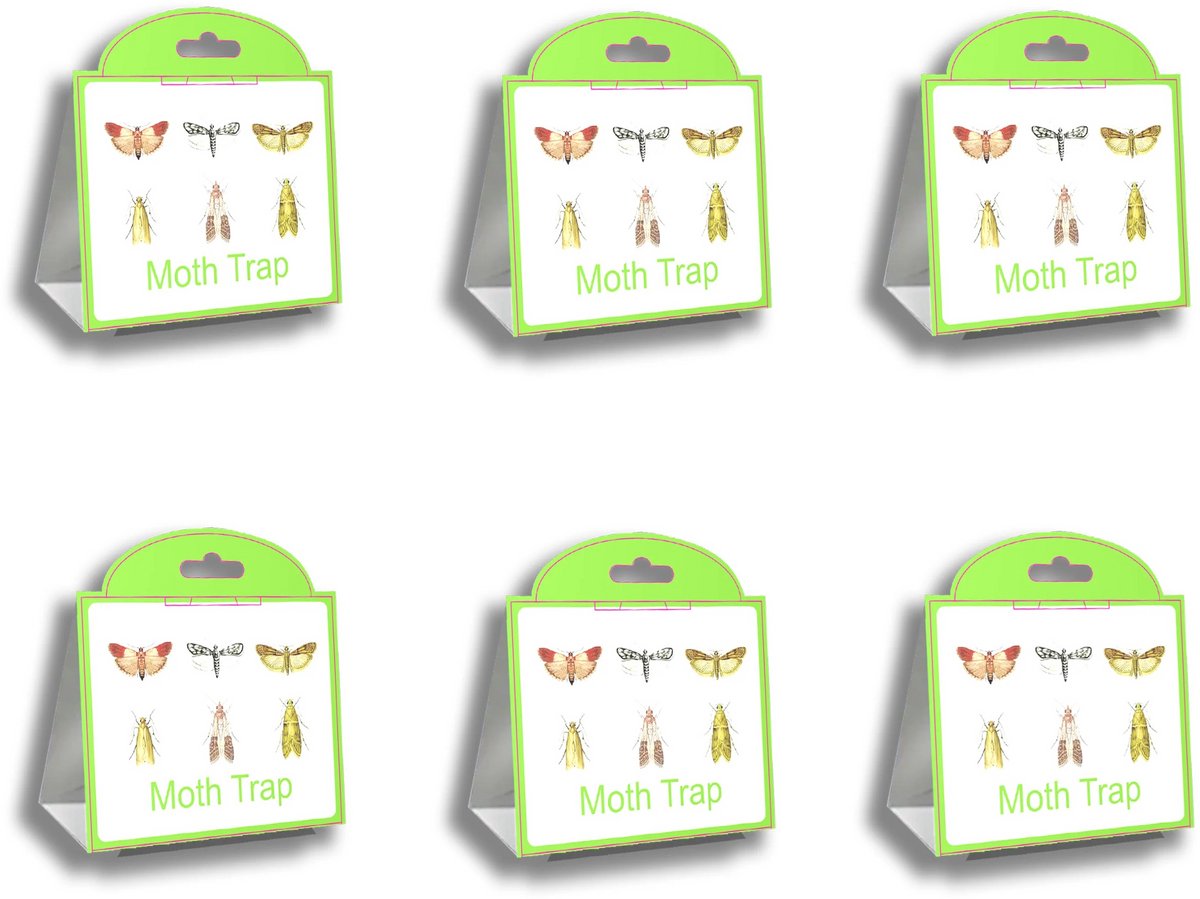 Mottenval – Set van 6 Stuks – Feromoonvallen voor Monitoring – Geurloos – Voor Kledingkasten & Opbergruimtes
