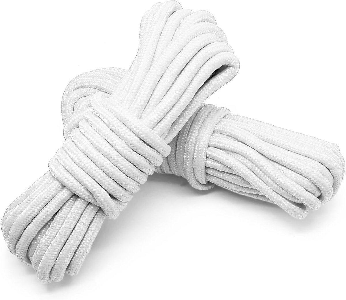 Nylon Touw - Zacht Gevlochten Koord - Kamperen Waslijn Marine - UV Bestendig - 10 Meter 8mm - Wit