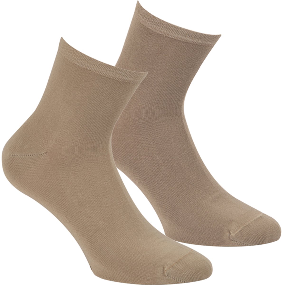 Boru Bamboo - Biker Sokken - Beige - 40-46 - Bamboe Sokken - 2-Pack - Naadloos - Badstofzool - Anti-Bacterieel - Unisex - 2307
