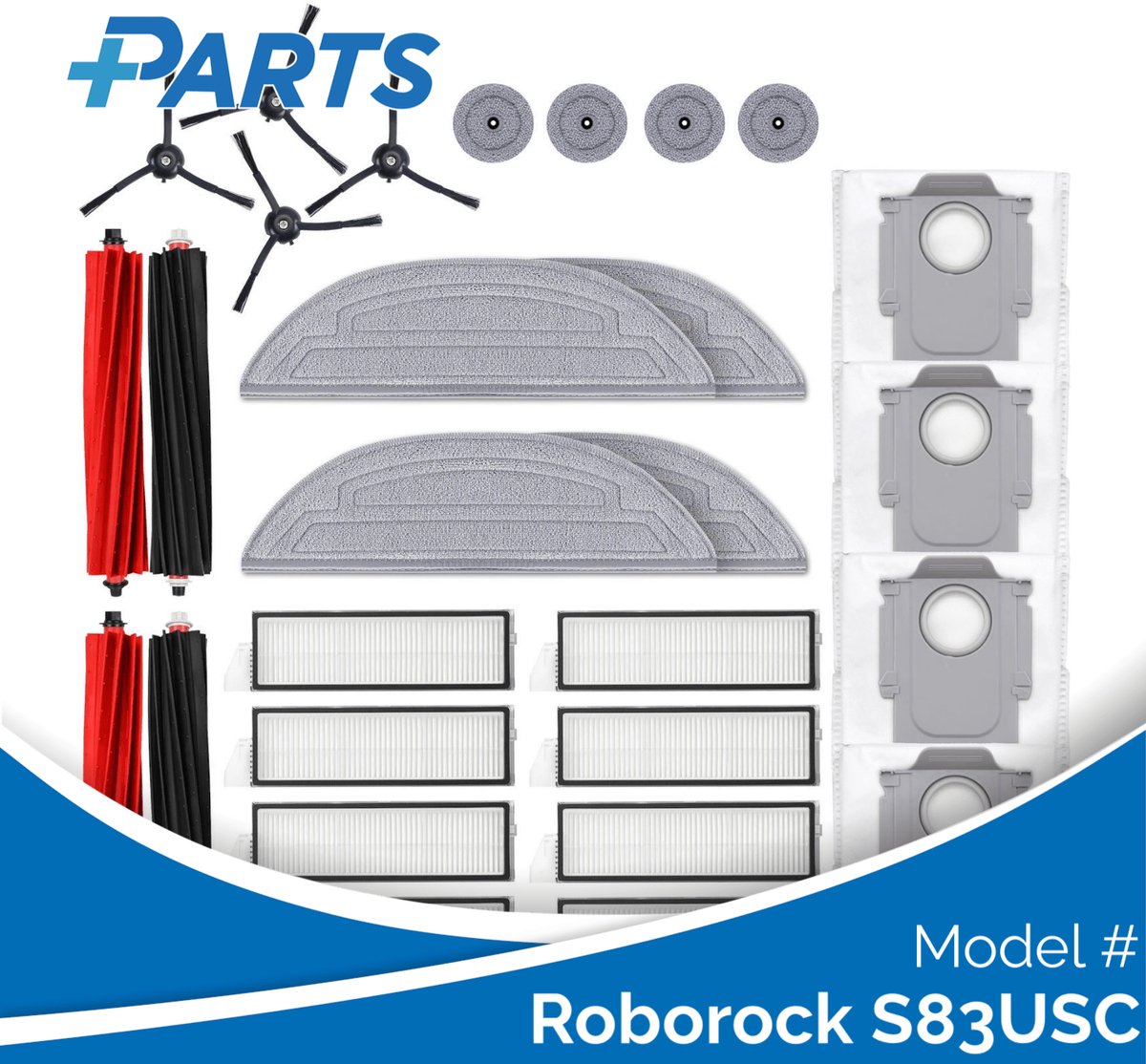 Roborock S83USC Onderhoudsset (Plus.Parts® alternatief voor 8.02.0324)