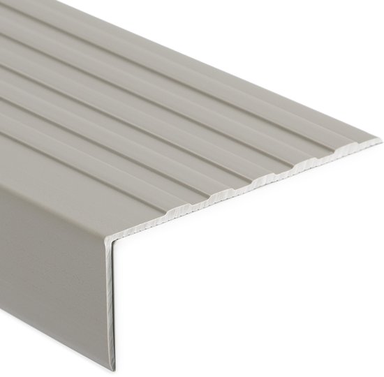 Caoutchouc Entrepôt | Protecteur de bord d'escalier - PVC | Gris | LxBxH=1500x100x40mm | 4mm