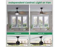 Plafondventilator met Verlichting - Ventilator voor Slaapkamer - Air Cooler met Afstandsbediening - Zomer