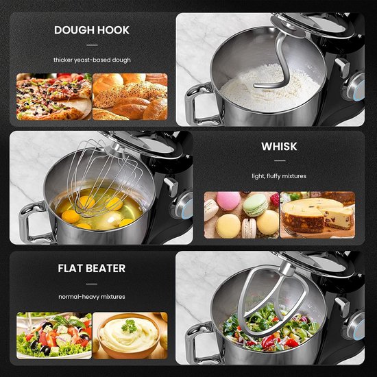 Mixer met Mengkom - Keukenmachine - Keukenrobot - Koken van Merkloos — afbeelding 2