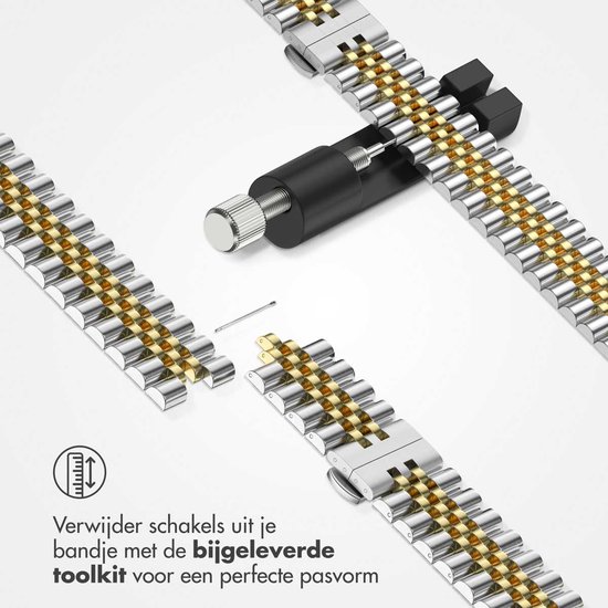 stalen bandje - Geschikt voor Apple Watch 1, 2, 3, 4, 5, 6, 7, 8, 9, 10, 11 (42 mm), SE - 38/40/41 mm - Zilver