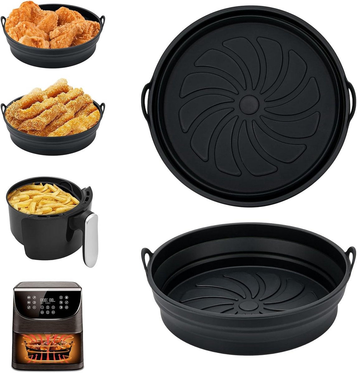 Airfryer Accessoires - Siliconen Bakje - Bakpapier - Gadget