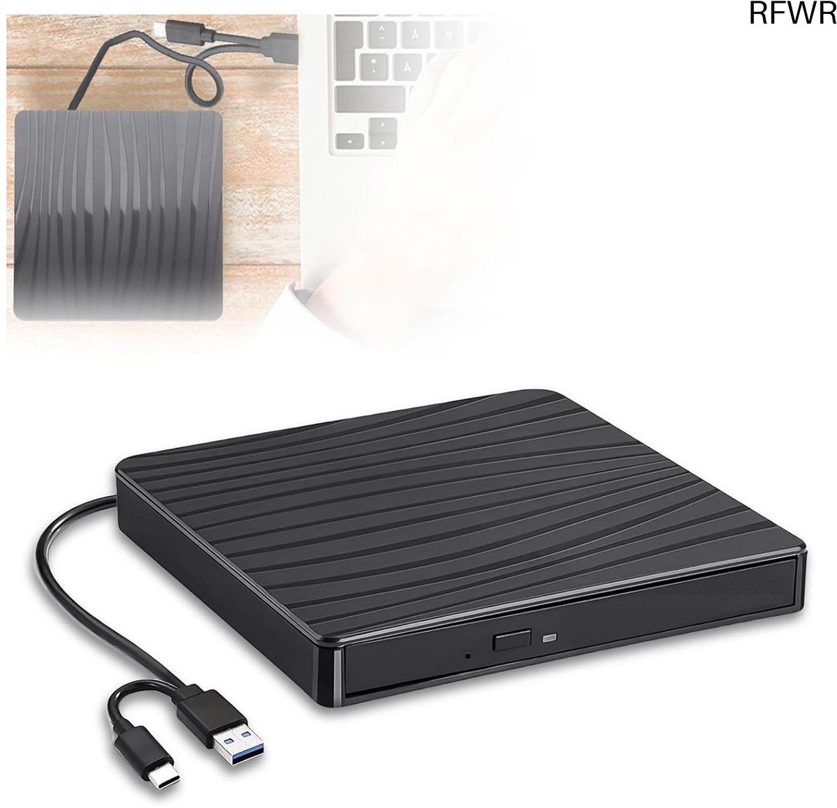Externe DVD Speler Voor Laptop - CD Brander - Plug & Play - Media
