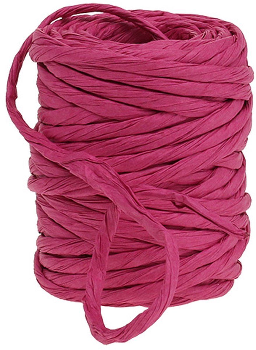 Papieren koord 6mm 23m roze