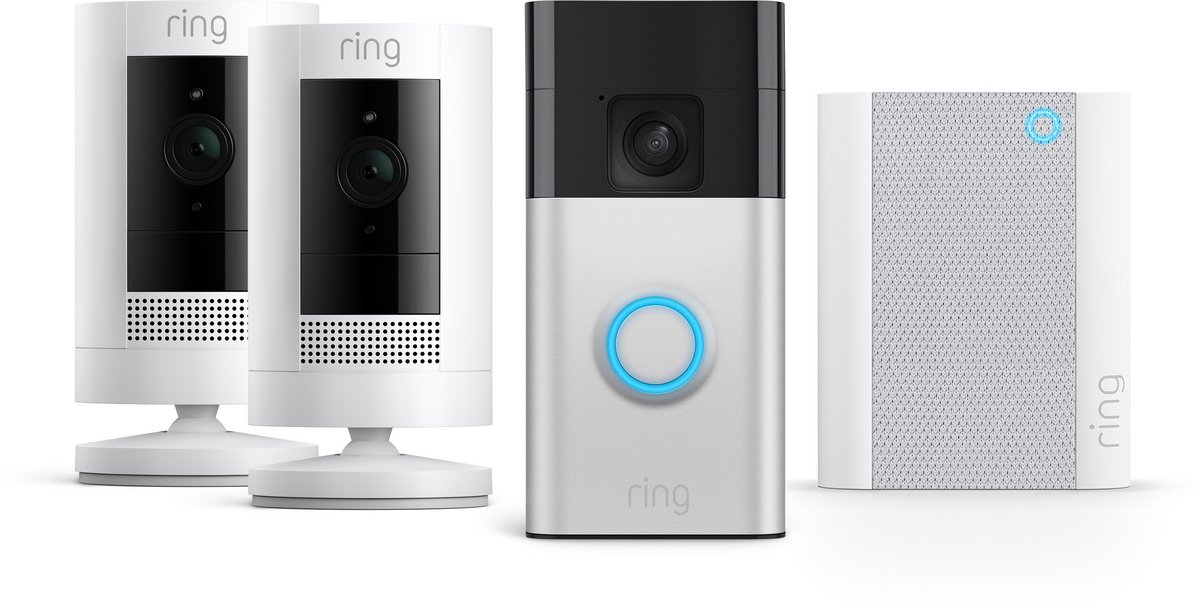 Ring Video Doorbell met Chime en 2-Pack Batterijcamera - Ring - €294,00