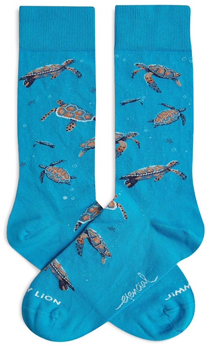 Jimmy Lion unisex sokken pura vida hawksbill turtle blauw (Costa Rica)