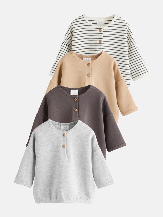 Next Set van 4 T-shirts met lange mouwen voor baby's