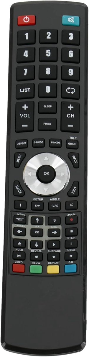 Afstandsbediening - Universele Bediening - TV Bediening - Directe Werking - 23x5x1.5 cm - Zwart