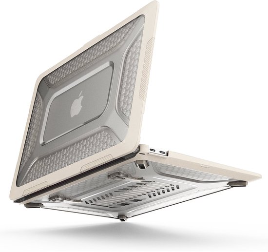 Turtle Shift Laptopcover Shield geschikt voor MacBook Air 13' inch - 2020 en 2018 - A2337 / A2179 / A1932 - Beige