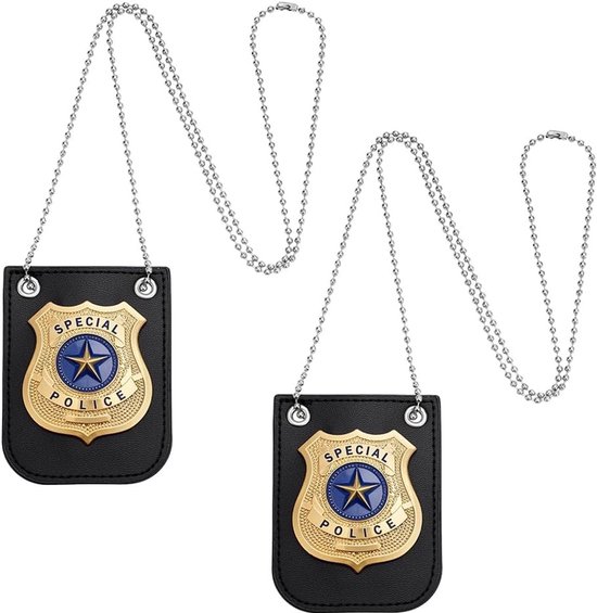 Allecto - Politie Badge - Detective Accessoire - Goud Platina - Rollenspel Badge - Halloween Kostuum - Geschikt voor Feest Cosplay - Accessoires vo...