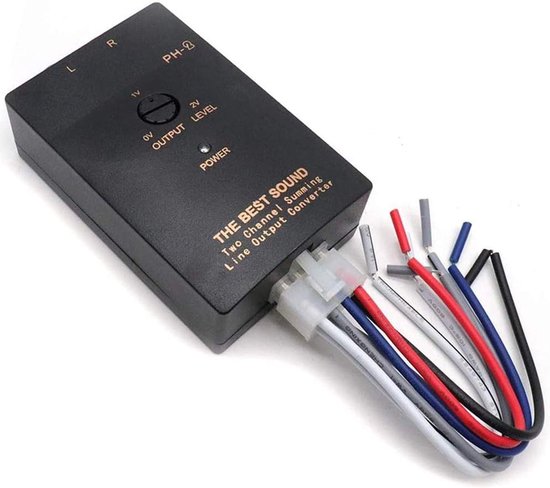 Allecto - Auto RCA Audio Converter - 2 Kanaals Line Output - Verstelbare Subwoofer Niveaus - Geschikt voor Auto Versterker - Zwart
