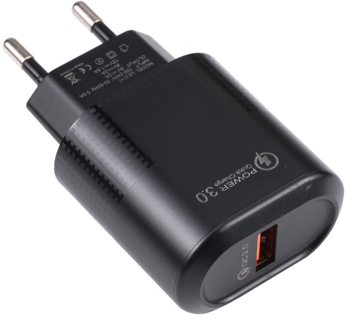 18W USB Snellader - QC 3.0 - Universeel voor Smartphone en Tablet- adapter oplader - zwart