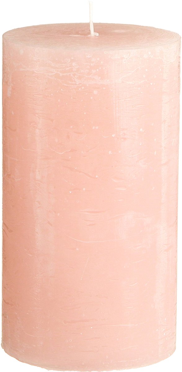 Viana Roze pilaarkaarsen 85×150mm, effen kleur, set van 2, ideaal voor decor