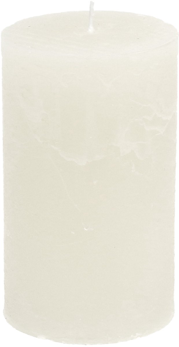 Effen gekleurde kaarsen wit 85x150mm 2st, 2 Stück