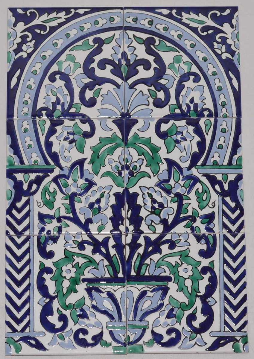 Keramische Wandtegel Oosters / Mediterraan Patroon - Handbeschilderd Effect - 60x45 cm