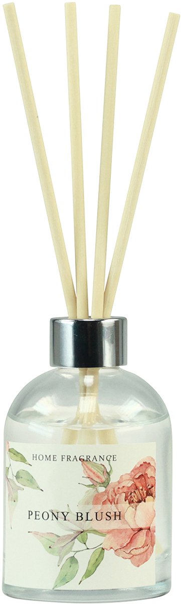 Geurstokjes glazen diffuser pioen kamergeur 100ml