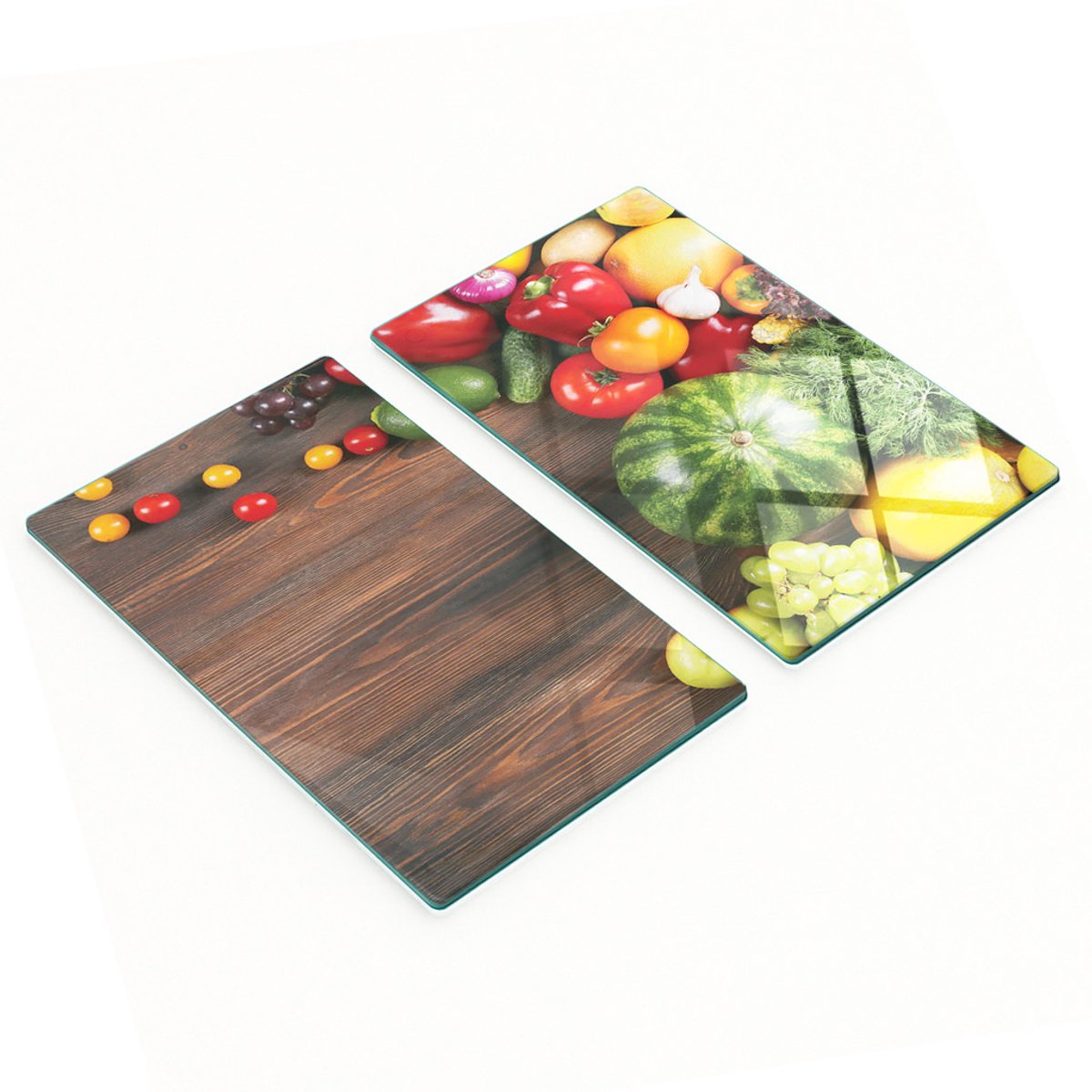 Decoratieve snijplanken van gehard glas voor fruit en groenten, 2x30x52 cm