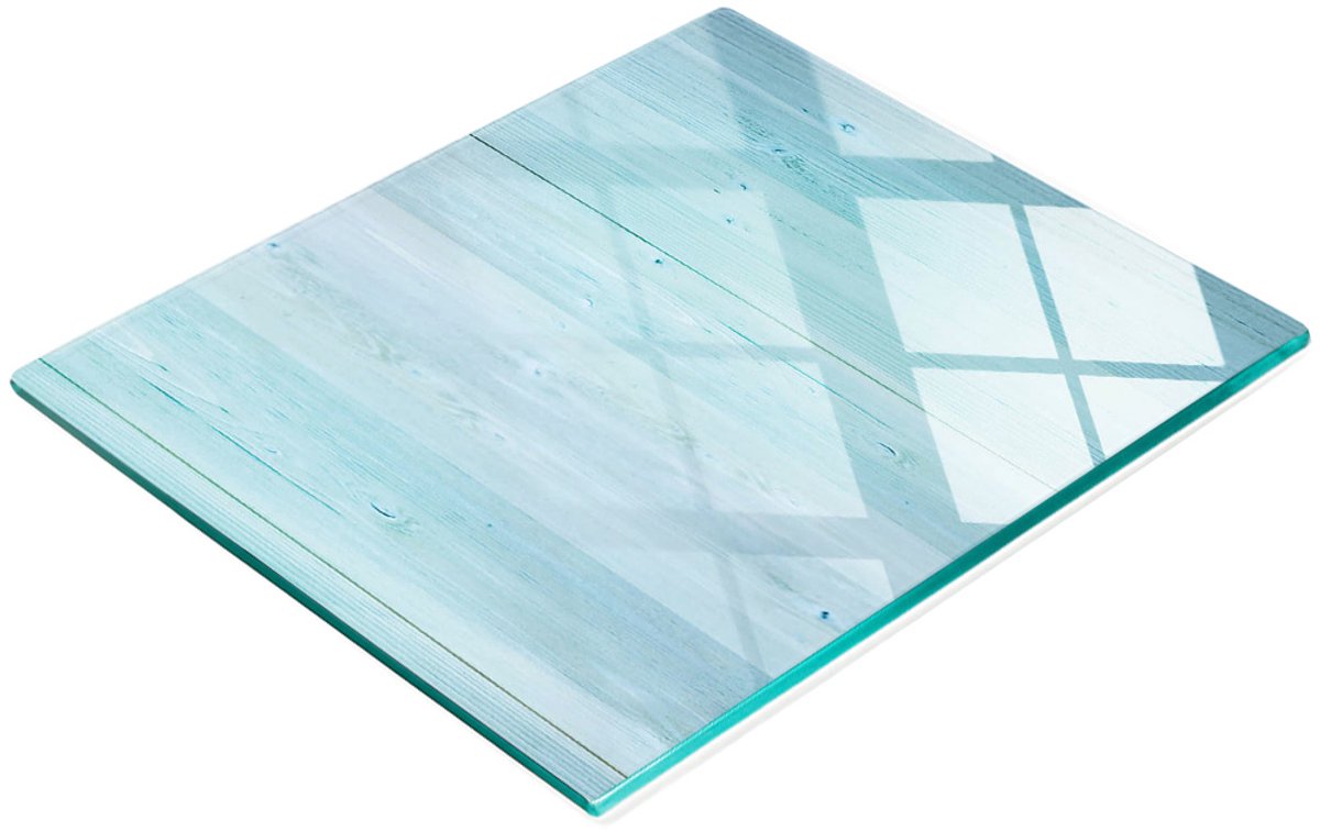 Multifunctionele decoratieve glazen snijplank voor de keuken, blauw, 60x52 cm