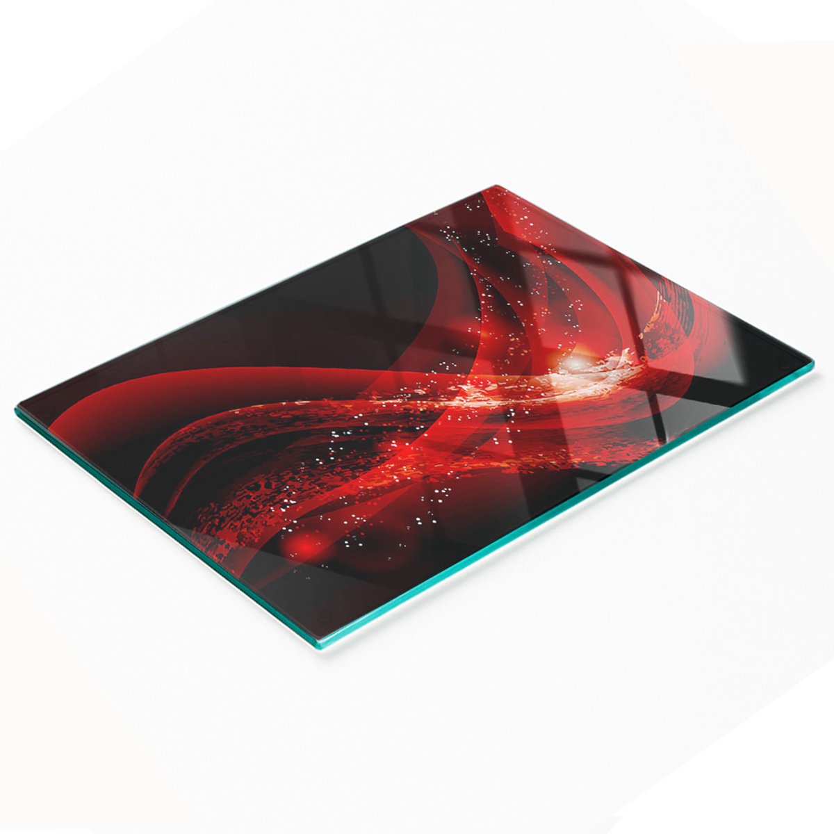 Duurzame en stijlvolle glazen snijplank met abstract patroon, 80x52 cm