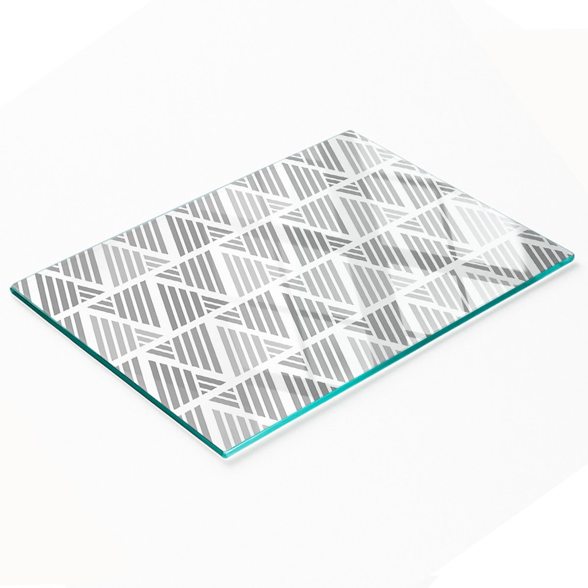 Keukenplank van gehard glas met grafische geometrische figuren, 80x52 cm