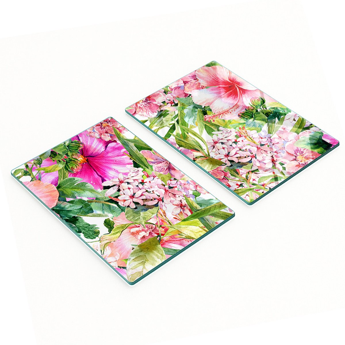 Decoratieve glazen snijplanken met bloemenpatroon, 2x40x52 cm