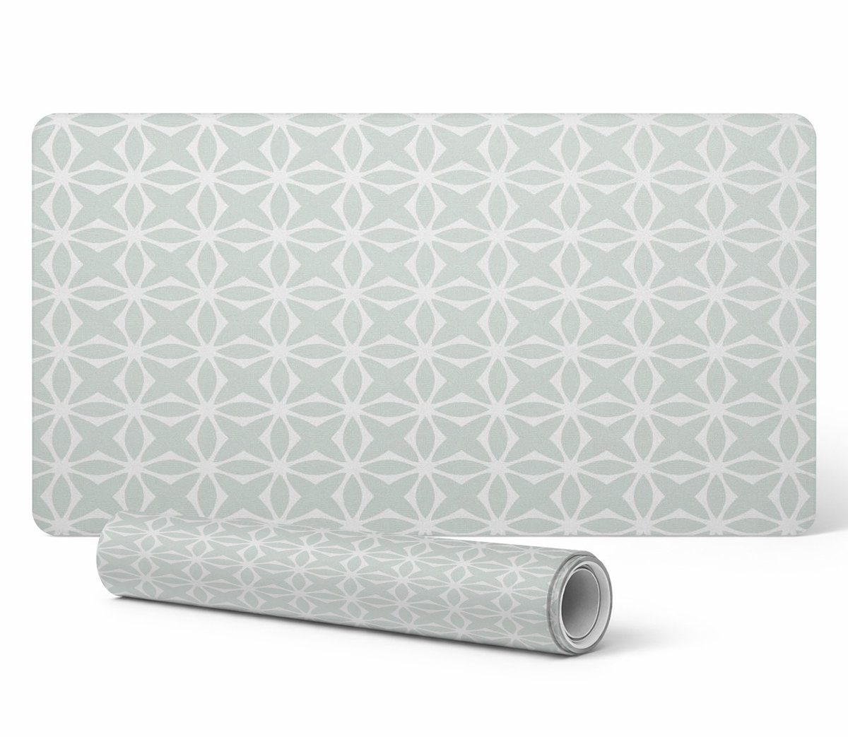 Speelmat met geometrische bloemenprint voor op tafel, 90x45 cm