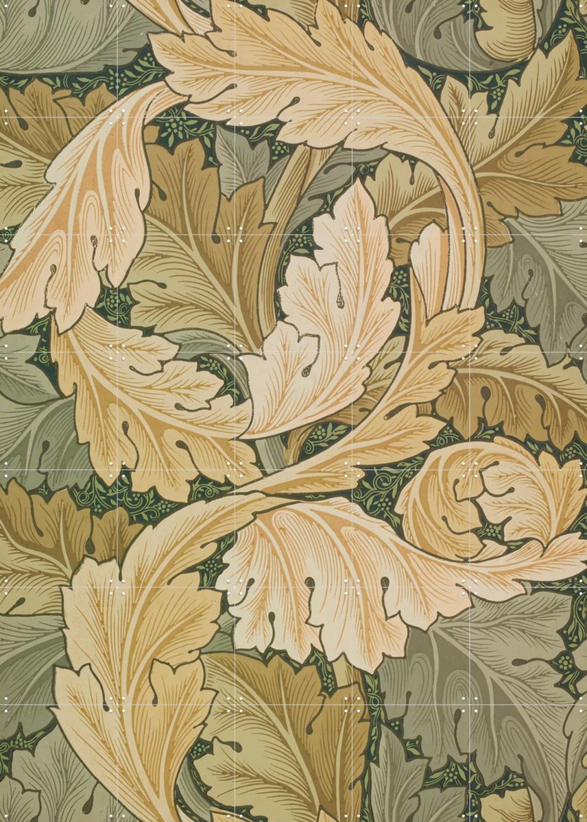 IXXI Acanthus green, William Morris & Victoria and Albert Museum - 100 x 140 cm - Gratis ophangtool - Grote wanddecoratie en posters - Art Deco