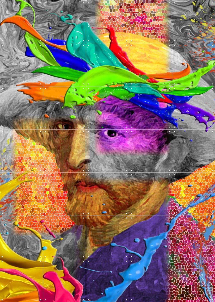 IXXI Colors Changing Hue, Alejandro B. Canoy & Van Gogh 21st Century - 100 x 140 cm - Gratis ophangtool - Grote wanddecoratie en posters - Pop art