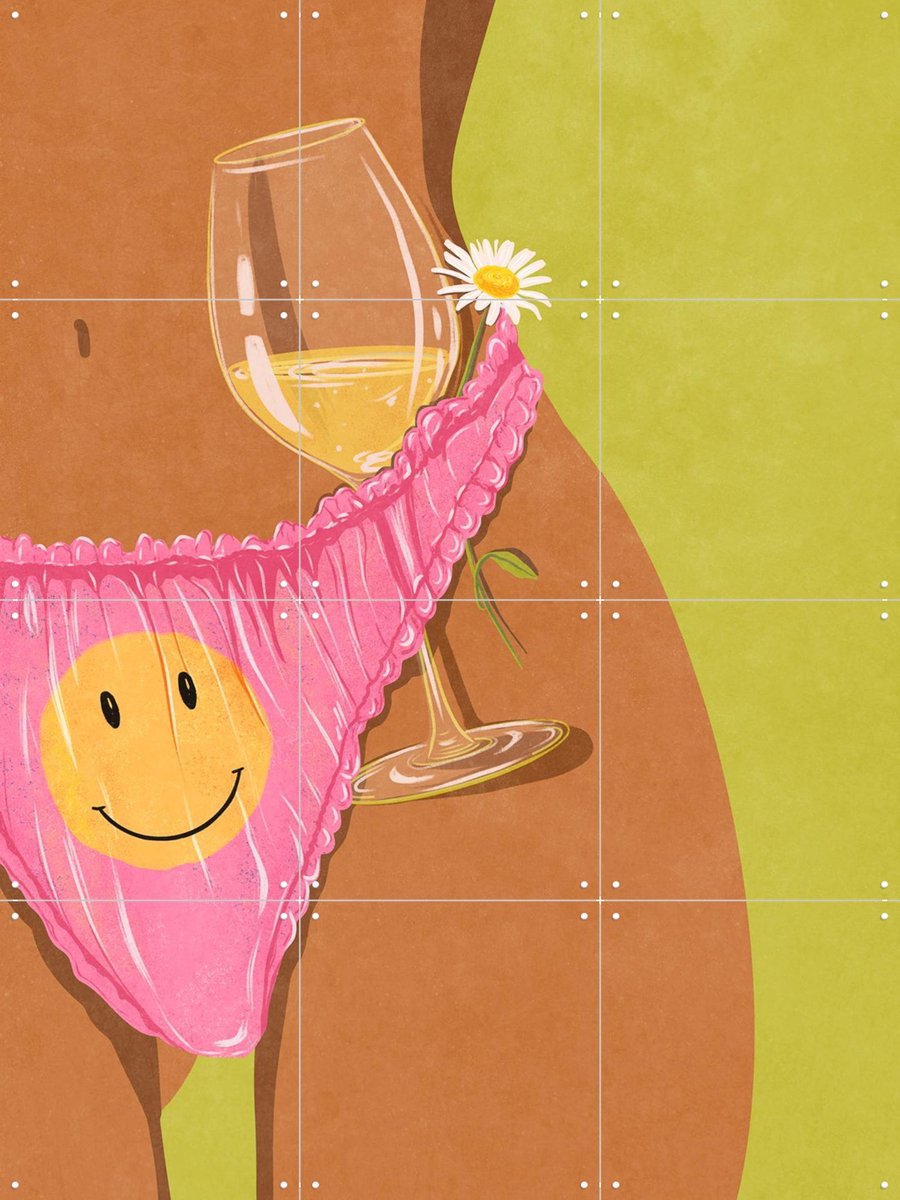 IXXI Wine and Me Summer Edition, Raissa Oltmanns - 60 x 80 cm - Gratis ophangtool - Grote wanddecoratie en posters - Grafisch Ontwerp, Speels