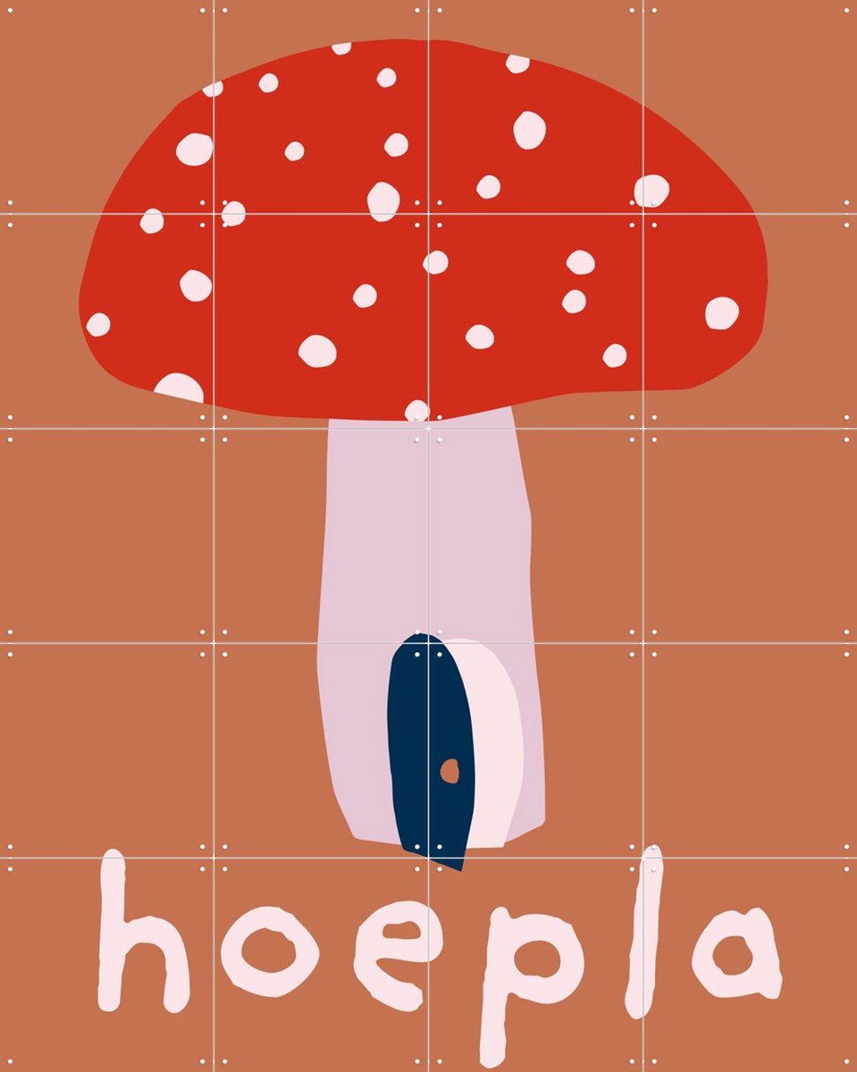 IXXI Hoepla Roze, Mella Mella - 80 x 100 cm - Gratis ophangtool - Grote wanddecoratie en posters - Speels, Kleurrijk, Kinderkamer, Babykamer