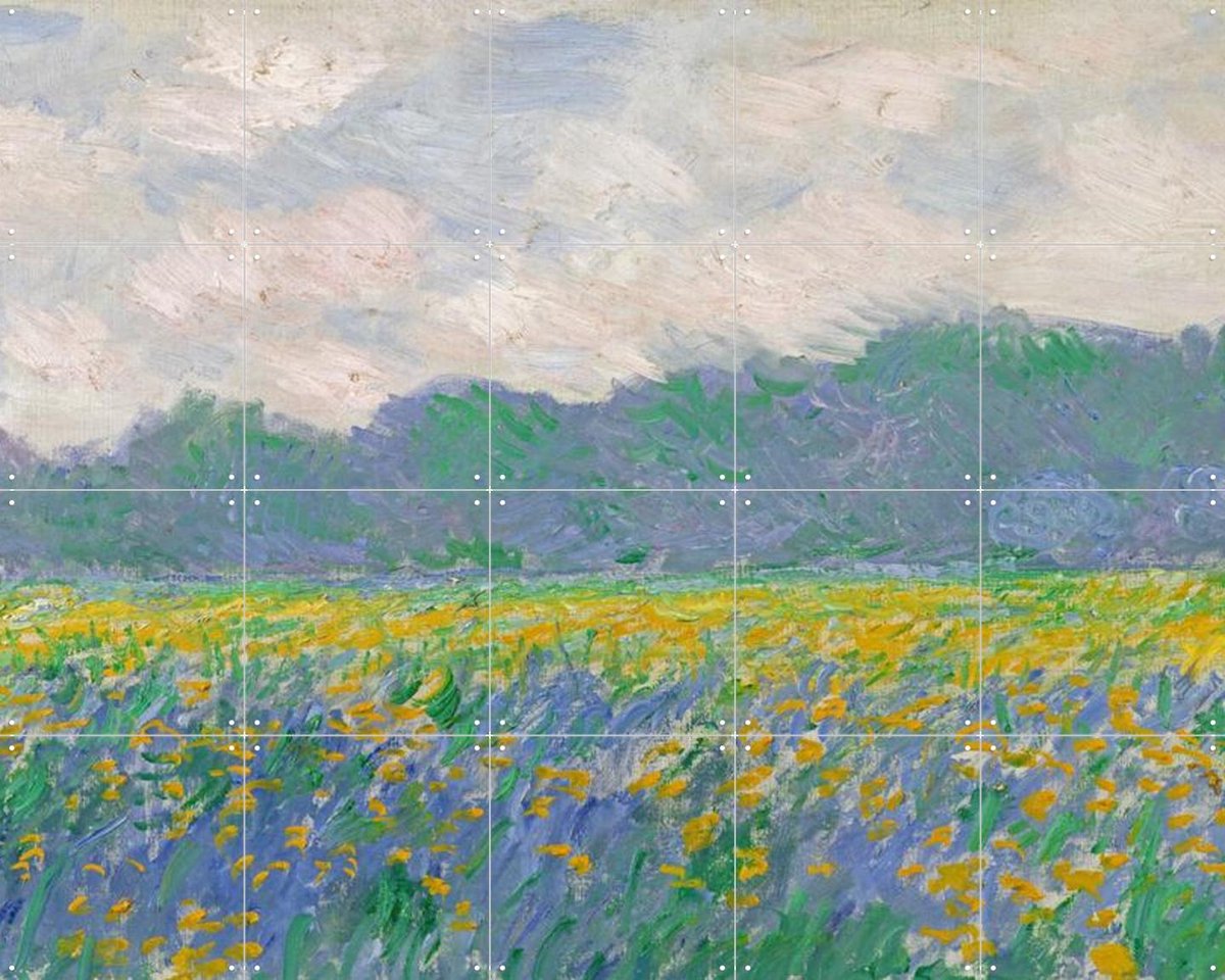 IXXI Field of Yellow Irises - Giverny, Claude Monet & Bridgeman Images - 100 x 80 cm - Gratis ophangtool - Grote wanddecoratie en posters -