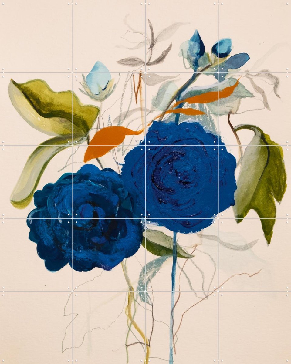 IXXI Untitled, Leigh Viner - 80 x 100 cm - Gratis ophangtool - Grote wanddecoratie en posters - Abstract, Kleurrijk, Aquarel, Slaapkamer, Woonkamer