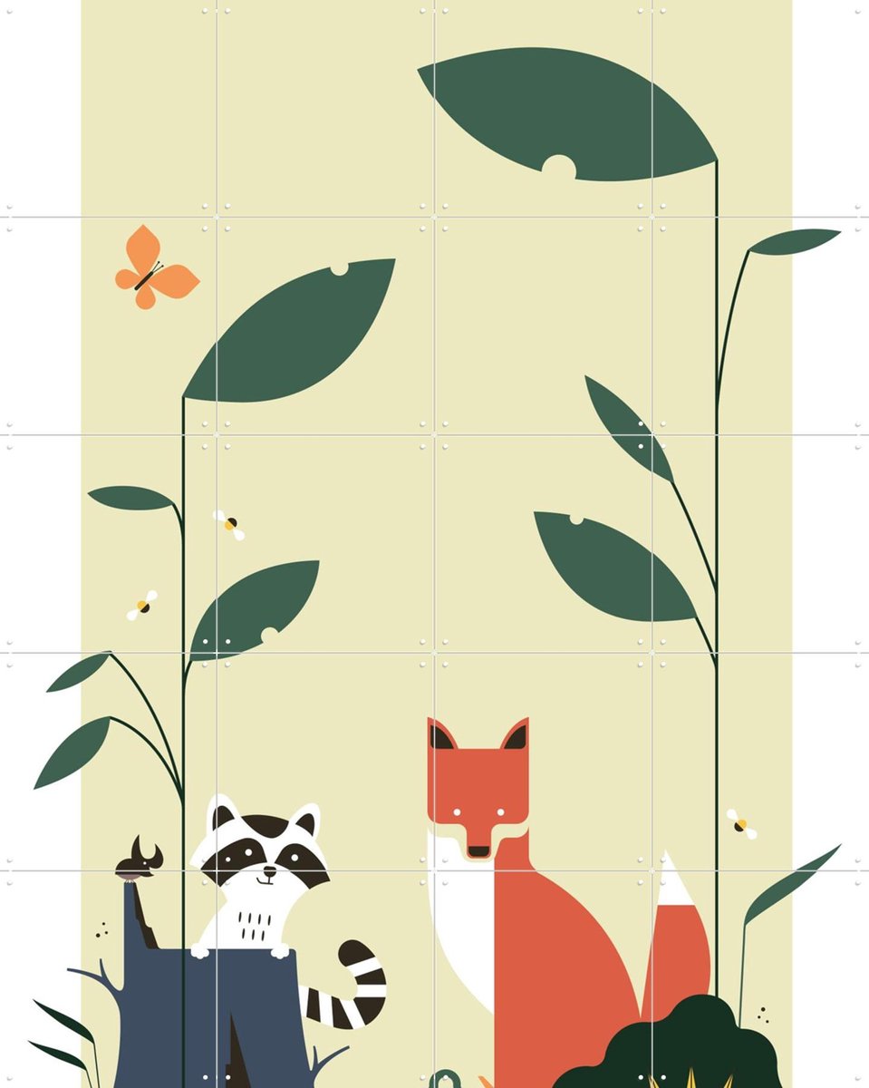IXXI Forest Critters, Studio Kars + Boom - 80 x 100 cm - Gratis ophangtool - Grote wanddecoratie en posters - Grafisch Ontwerp, Geometrische Kunst