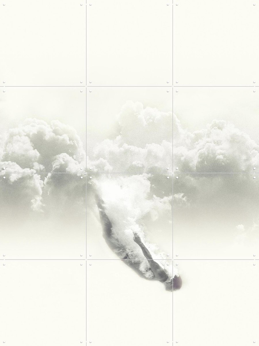 IXXI Sky Diver, Fran Rodriguez - 60 x 80 cm - Gratis ophangtool - Grote wanddecoratie en posters - Fotografie, Minimalisme, Slaapkamer, Woonkamer