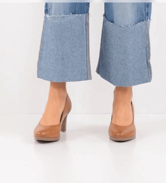 Tamaris klassieke leren pumps 1-22433-41-440 damesschoenen blokhak bruin
