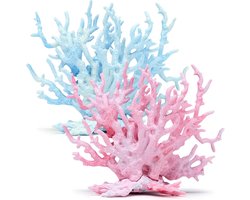Ynkkvre - Aquariumdecoratie - kunstmatige koraal decoratie set van 2 - kleurrijk rifontwerp - kunststof - veilig voor vissen - geschikt voor aquariums
