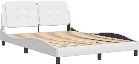vidaXL-Bedframe-met-hoofdbord-kunstleer-wit-140x190-cm