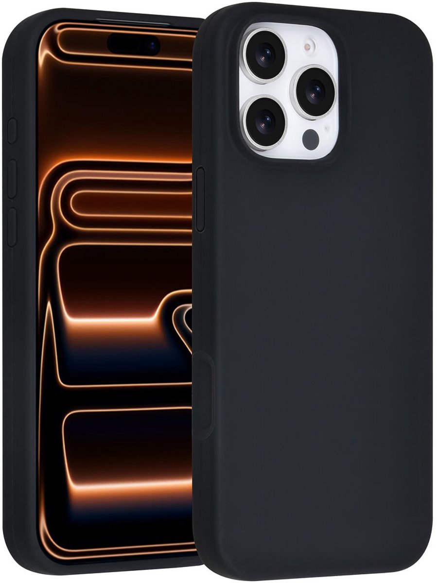 TUNIQ telefoonhoesje voor Apple iPhone 16 Pro Max - Siliconen backcover - Zwart