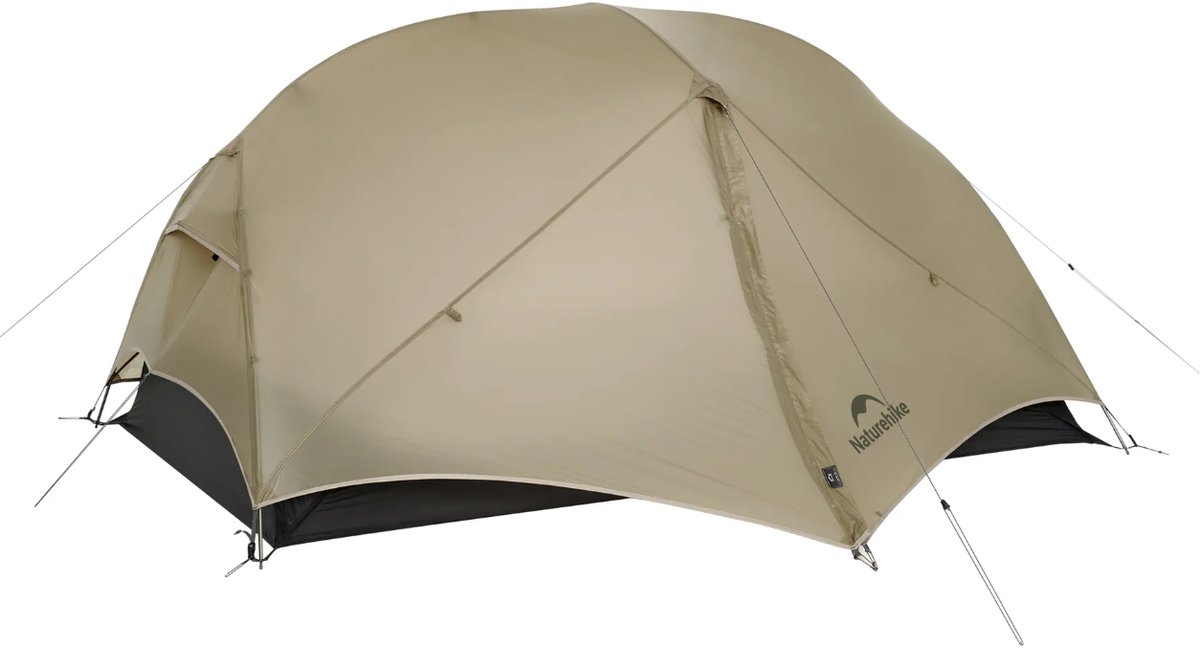 Naturehike Mongar UL 2 – 2-persoons ultralichtgewicht tent – Incl. grondzeil – 15D 1500MM – 3-seizoenen koepeltent – Waterdichte trekkerstent & kampeer tent – Maanzand