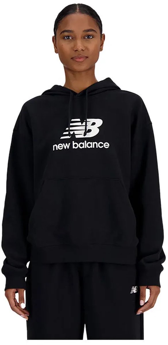 New Balance Sport Essentials French Terry Logo Hoodie Dames Trui Zwart
