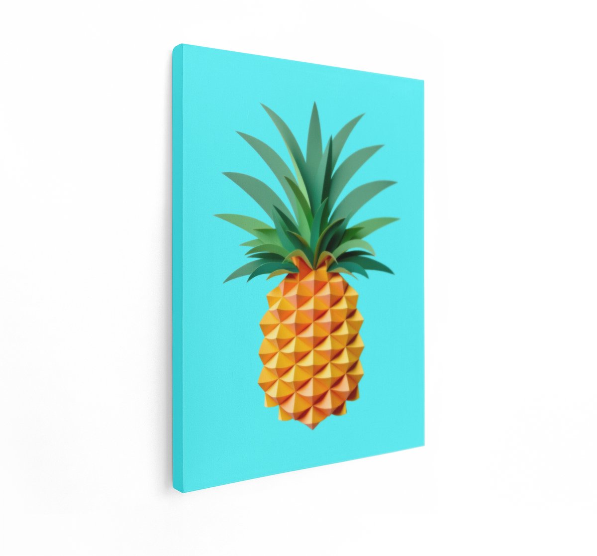 Artaza Canvas Schilderij Ananas 3D - 30x40 cm - Wanddecoratie Geometrisch - Muurdecoratie Abstract - Decoratie Modern - Schilderijen Op Canvas
