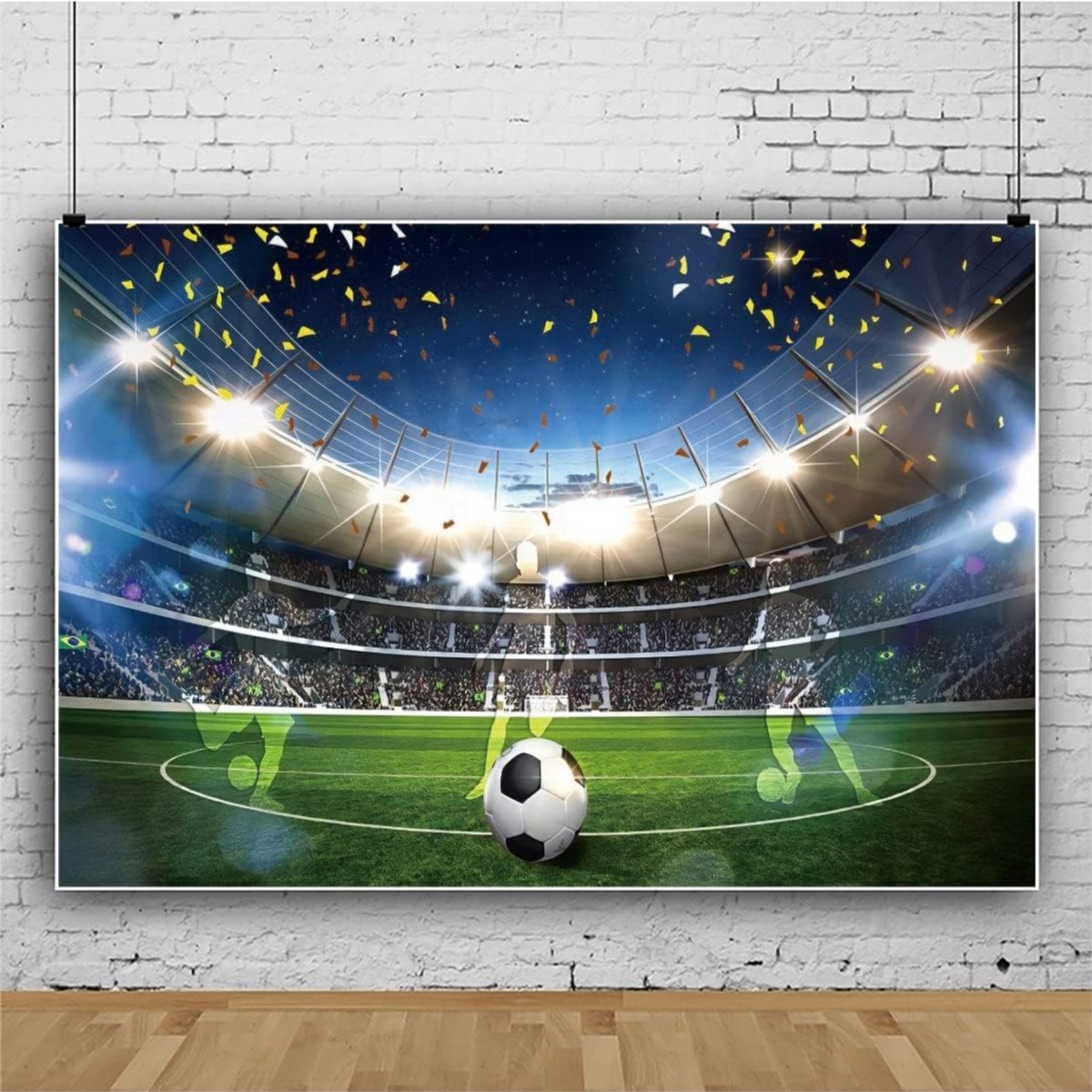 Voetbalveld Achtergrond Banner voor Feest en Fotografie