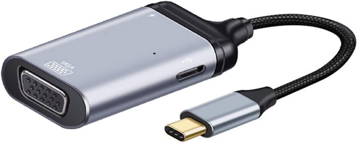 USB-C naar VGA Adapter met 1080p en PD Ondersteuning