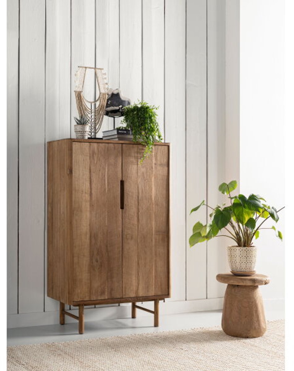 MUST Living Antiques Side table Bromo ,±40xØ35 cm, recycled teakwood