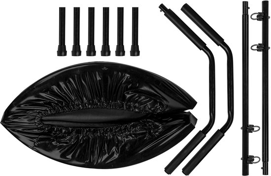 VirtuFit Opvouwbare Fitness Trampoline met Handvat - Zwart - 100 cm - Geschikt voor Jong en Oud - Uitsluitend voor Fitnessdoeleinden - Inklapbaar - Fitness Trampoline Opvouwbaar - Fitness trampoline met Beugel - Fitnesstrampolines