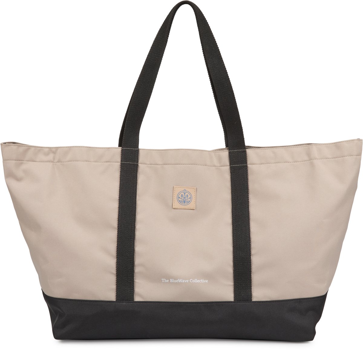Dune Tote Bag – Strandtas, Boodschappentas & Shopper 25L – Stevig & Waterafstotend – Gemaakt van 23 PET-flessen – Zwart/Grijs – The BlueWave Collective
